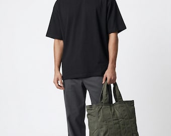 Porter Yoshida Smoky-draagtas olijfgroen canvas Japan made vintage