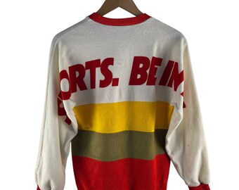 Vintage 90s NCAA x DESCENTE Japan Colorblock Spellout Crewneck Sweatshirt