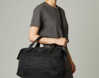 Agnès b Voyage nylon Boston reistas zwarte sporttas sporttas Japan Design