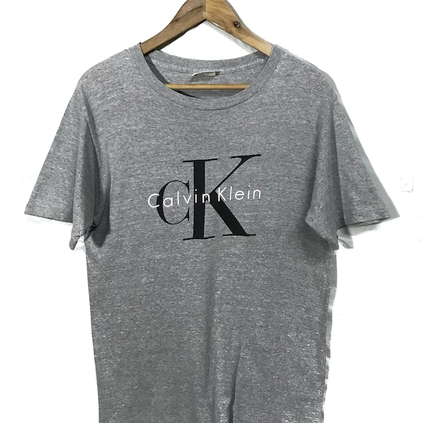 Vintage Calvin Klein Big Logo Spellout Tshirt  Made in USA Medium Size