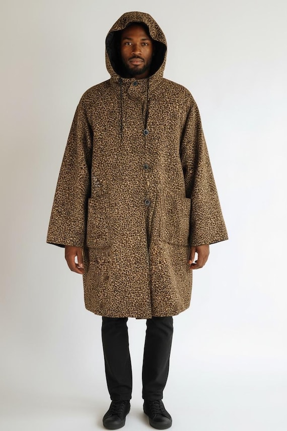 Bottega Veneta, Vintage Bottega Veneta Leopard Print Hooded Coat