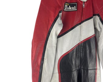 Vintage TAKAI Pro Shop Racing Leather Suit: 1-piece Motorcycle
