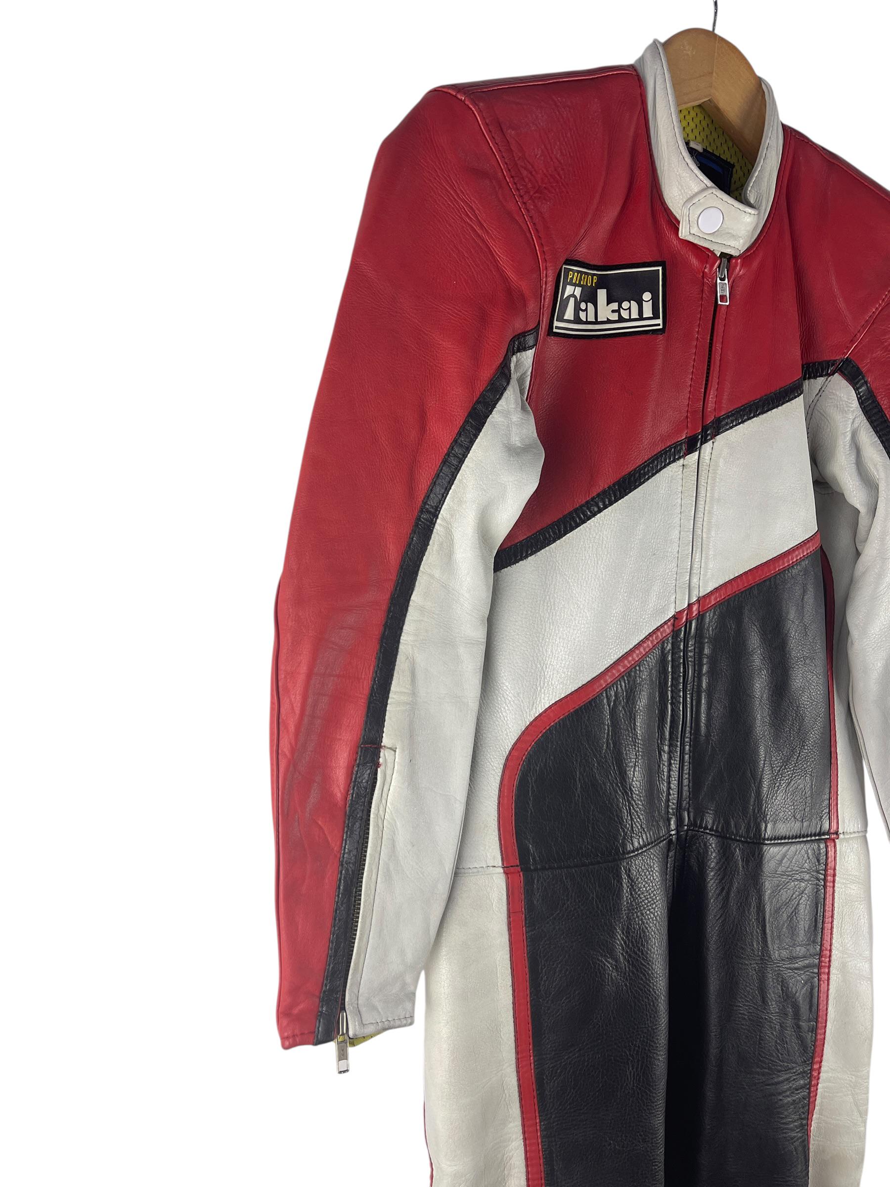 Vintage TAKAI Pro Shop Racing Leather Suit: 1-piece Motorcycle