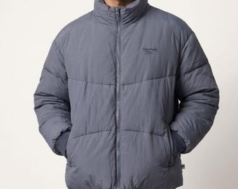 Vintage Reebok Gefütterte Steppjacke Navy