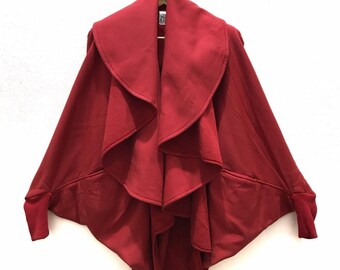 Vintage Norma Kamali Asymmetrical Batwing Cardigan Coat