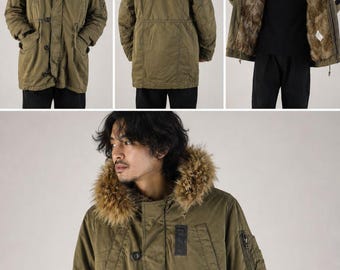 MOUSSY Military Line Heavy Combat Air Forces N-3B Snorkel Fur Parka Olive Jacket