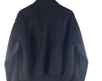 Vintage Comme Ca Du Mode Herren Wolle Varsity Jacke Gentle Club Schwarz Archiv Japan