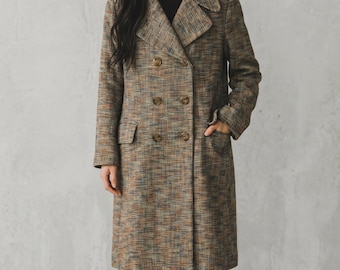 Vintage Hysterics von Hysteric Glamour Wolle Tweed Zweireihiger, Langer Mantel Made in Japan