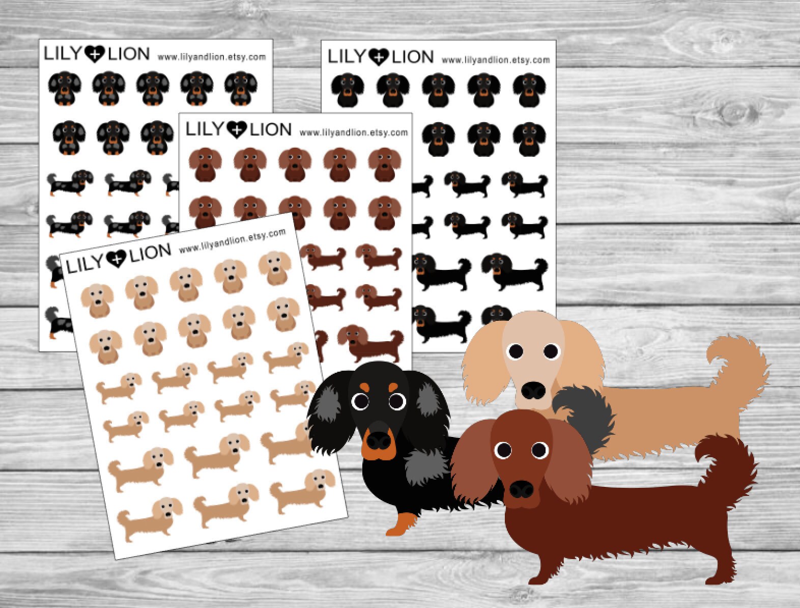 Long Hair Dachshund Planner Stickers Dog Planner Stickers Etsy