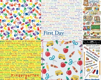 First Day of Kindergarten Scrapbooking Kit # 331 School Scrapbooking Supplies Kindergarten School Scrapbook Supplies & Paper