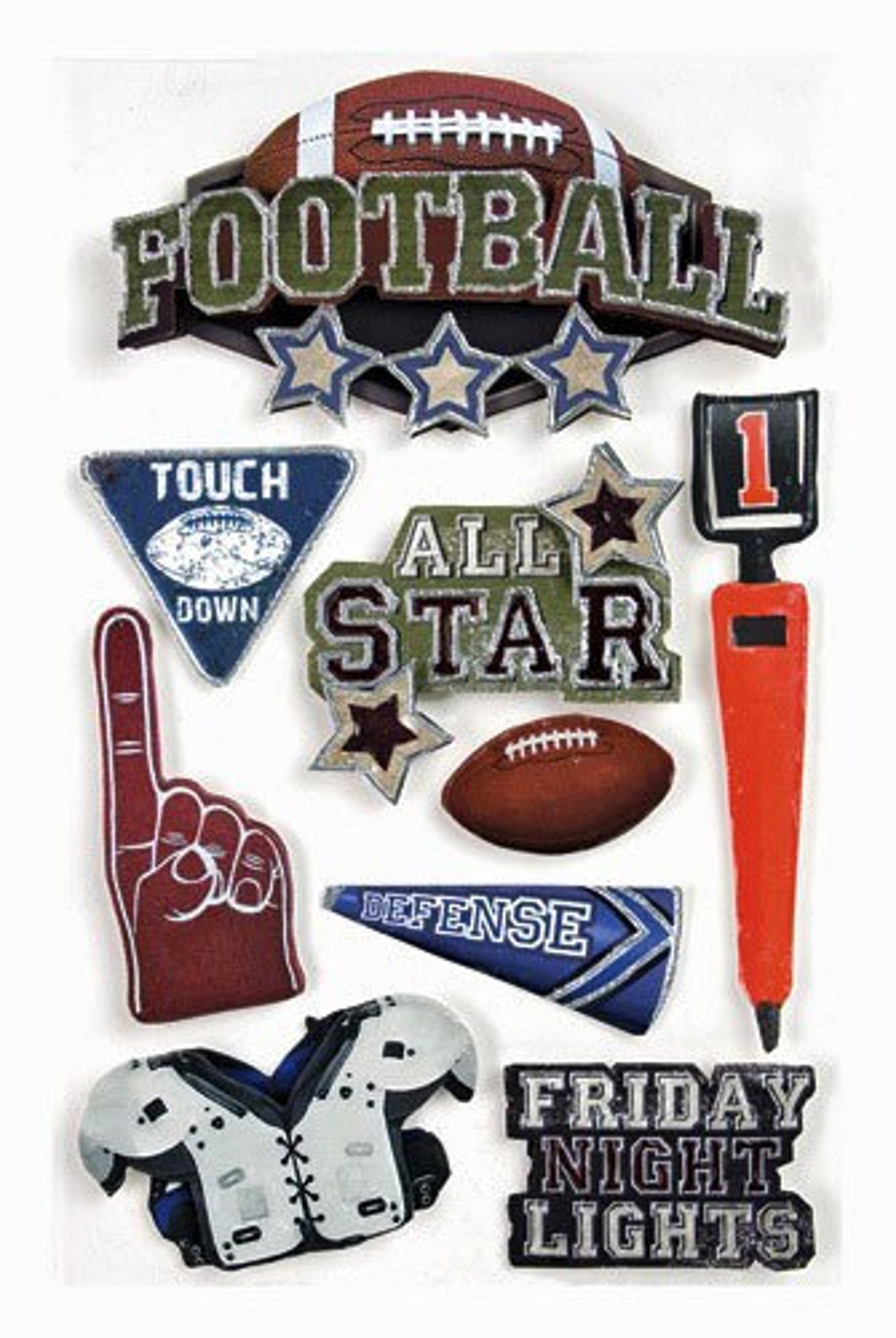 Paper House Production Football Scrapbooking Sticker Football