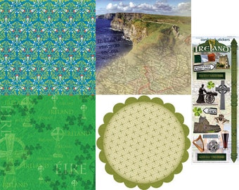 Ireland Scrapbooking Kit #485 Ireland Scrapbooking Paper & Stickers Ireland  Scrapbooking Ephemera