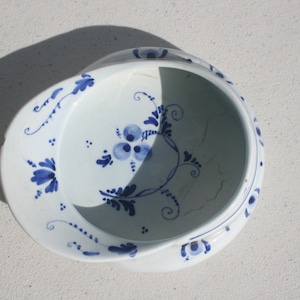 vintage RARE Delft Holland blue schoonhoven chapeau plat #3