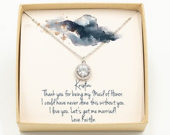 Personalized Maid of Honor Gift Necklace/ Maid of Honor Thank You Gift /Maid of Honor Proposal / Maid of Honor / Maid of Honor Gift Necklace