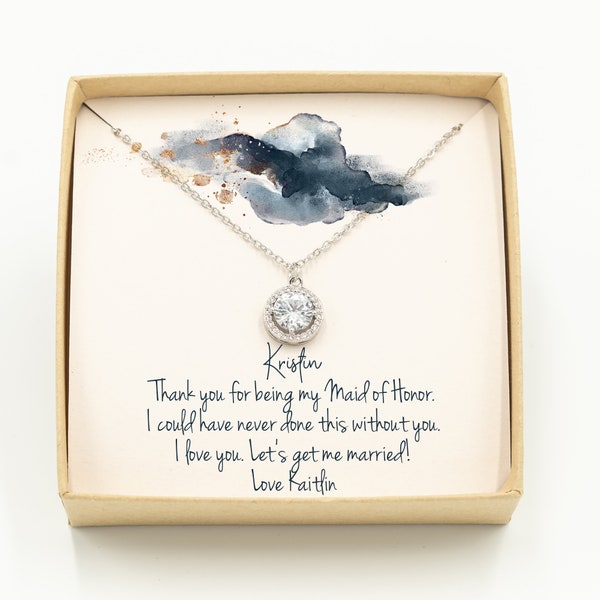 Personalized Maid of Honor Gift Necklace/ Maid of Honor Thank You Gift /Maid of Honor Proposal / Maid of Honor / Maid of Honor Gift Necklace