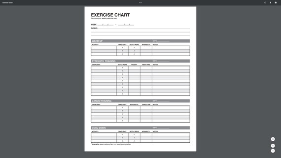 Printable Exercise Chart