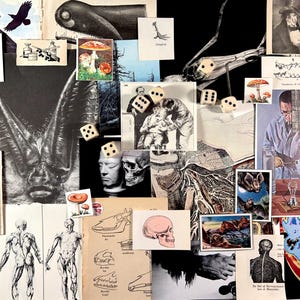 Nightmare, horror, grim, scary, spooky, morbid, macabre, creepy, danger, evil, devil, satan, x-rays, eerie, pack of vintage ephemera