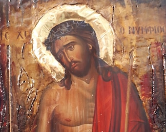 Gesù Cristo "lo Sposo" Nymphios - Icone bizantine ortodosse fatte a mano in Grecia
