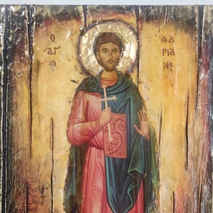 Saint Adrian Martyr of Nicomedia Orthodox Catholic Christian Icon Antique Style Icons