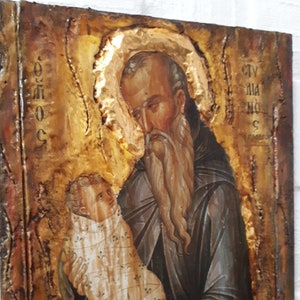 Saint Stylianos the Paphlagonia -Greek Russian Orthodox Byzantine Antique Style Icon