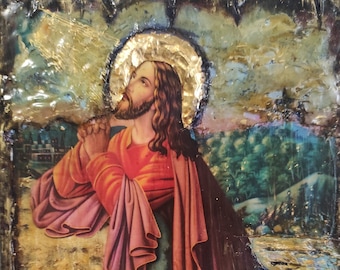 Preghiera di Gesù Cristo nel Getsemani - Icone fatte a mano cattoliche ortodosse cristiane greche