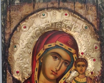 Vergine Maria e Gesù Cristo Icona di Kazanskaya - Greco ortodosso di icone di Kazan