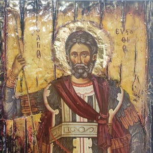Saint St. Efstathios Greek Icon - Orthodox Russian Byzantine Christianity Icons