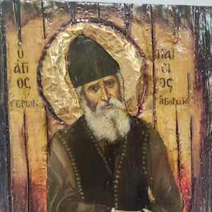 Saint Paisios of Mount Athos Half body Greek Orthodox Icons
