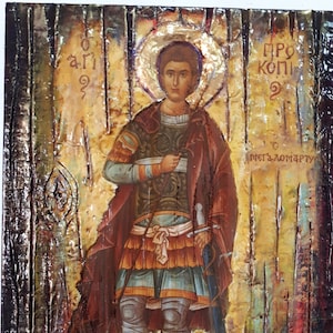 Saint Procopius the Great Martyr Icon-Prokopios Orthodox Greek Christian Icons