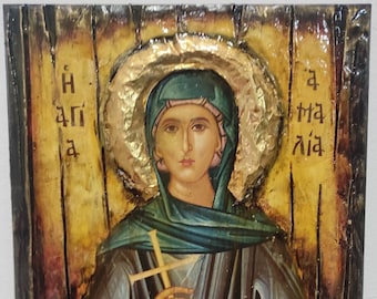 Santa Amelia, Amalia Icona - Icone greco-ortodosse fatte a mano