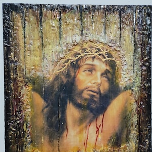 Jesus Christ Crossed with Crown of Thorns on his Head Icon- Greek Orthodox Russian Icons