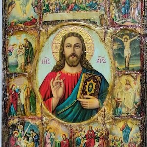 The Life of Jesus Christ Icon- Greek Handmade Orthodox Holy Icons