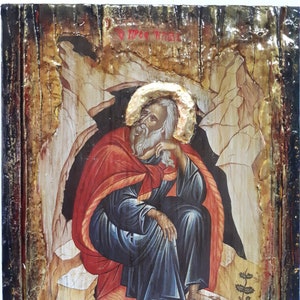 Saint St. Elias, Ilias-The Prophet ILIYA- Christian Greek Byzantine Antique Style Icons