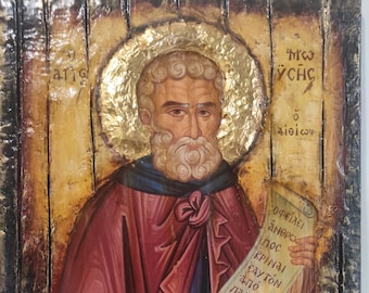Icona di San Mosè l'Etiope Icone fatte a mano greco-bizantine ortodosse cristiane