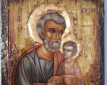 Saint St Joseph Iosif Icon-Greek Russian Byzantine Orthodox Icons