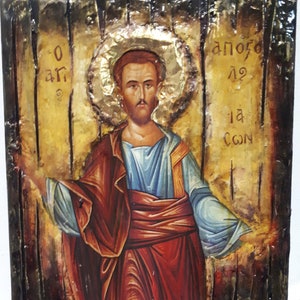 Saint St Jason Iason Icon-Greek Orthodox Antique Style Icons