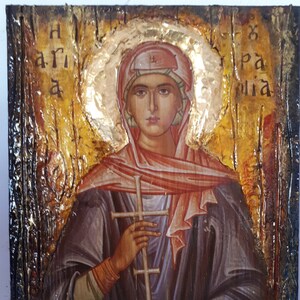 Saint St Ourania Urania Icon-Greek Byzantine Handmade Christian Icons