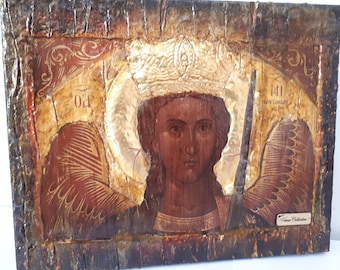 Ícono del Arcángel Miguel de Mantamados: íconos ortodoxos bizantinos hechos a mano en Grecia