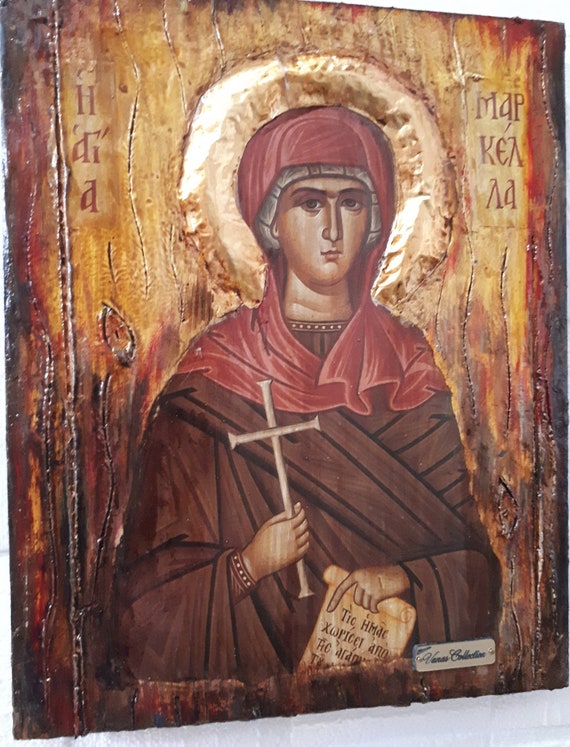 Saint St. Markella Icon - Greek Handmade Orthodox Byzantine Icons-Antique Style Icons