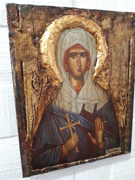 Saint St. Aphrodite, the Virgin Martyr Icon-Orthodox Greek Byzantine Wood Icons