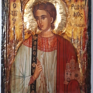 Saint St. Romanos the Melodist icon on Wood Icon-Orthodox Greek Christian Catholic Icons image 9