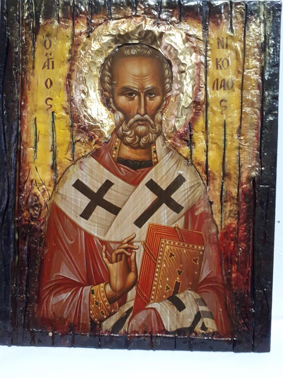 Saint St. Nikolas Nikolaos Nick - Christianity Orthodox Byzantine Greek Icons