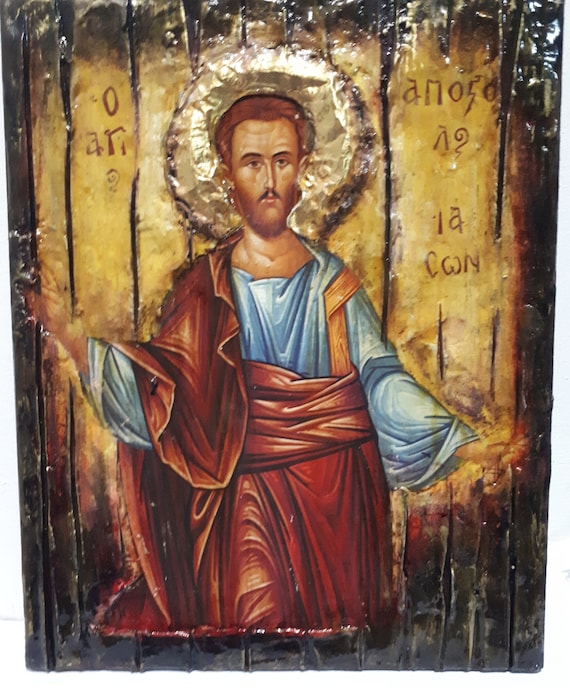 Saint St Jason Iason Icon-Greek Orthodox Antique Style Icons