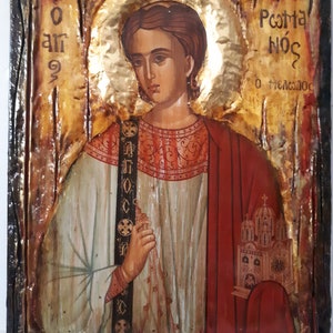Saint St. Romanos the Melodist icon on Wood Icon-Orthodox Greek Christian Catholic Icons
