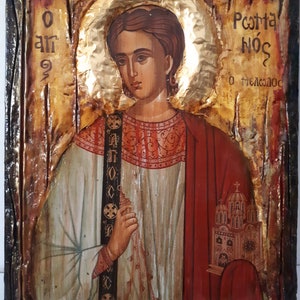 Saint St. Romanos the Melodist icon on Wood Icon-Orthodox Greek Christian Catholic Icons
