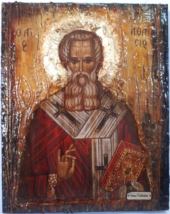 Orthodox Icon St. Athanasious Athanasios Icon, Greek Byzantine Christian Icons