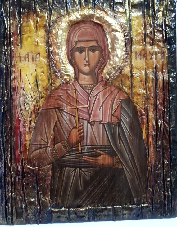 Saint St Mavra of Zakynthos Icon-Greek Orthodox Byzantine Handmade Icons
