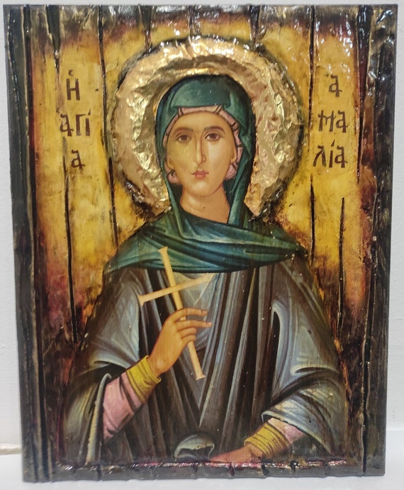 Saint St. Amelia, Amalia Icon-Handmade Greek Orthodox Icons