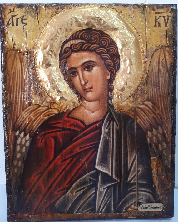 Angel of the Lord-Angel of God- Greek Byzantine Antique Style Icons