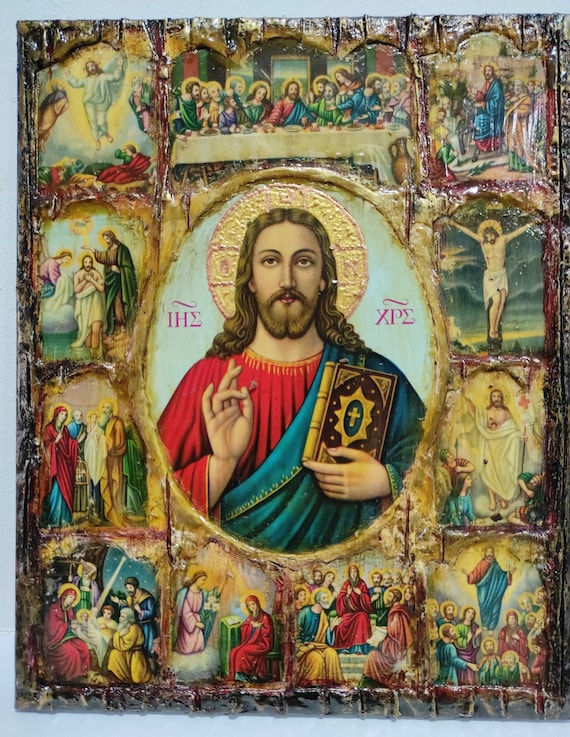 The Life of Jesus Christ Icon- Greek Handmade Orthodox Holy Icons
